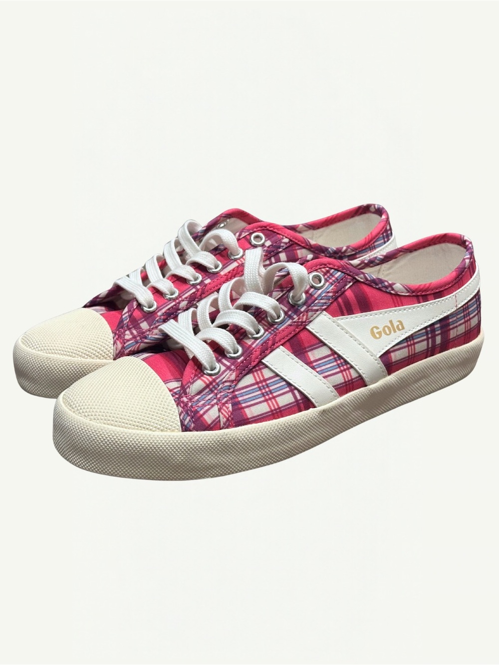 Gola Coaster Plaid Sneakers Size 8 Red Boothbay Harbor Like New in Box